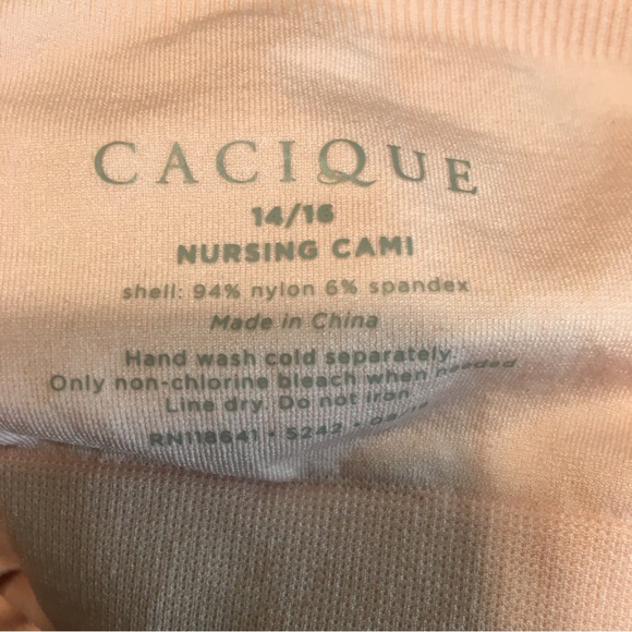 Cacique Women's Maternity Nursing CAMI New Size 14/16 Pink adjustable strap - Picture 7 of 8